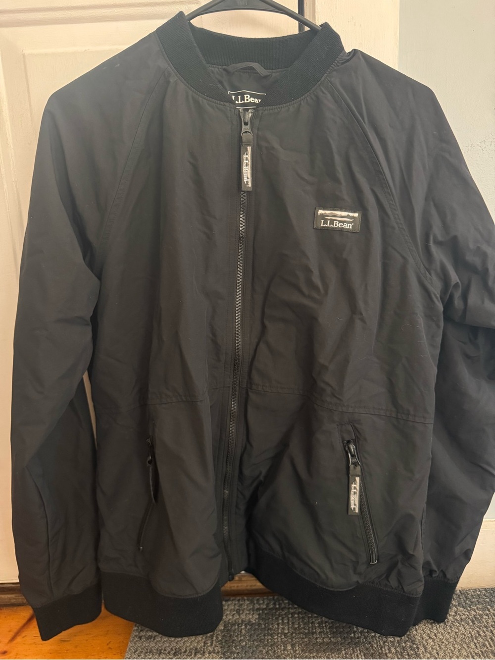 L.L. Bean Black women’s Bomber Jacket with Zip Pockets
